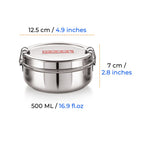 Stainless Steel Lunch Box With Locking Clip, 500 ML