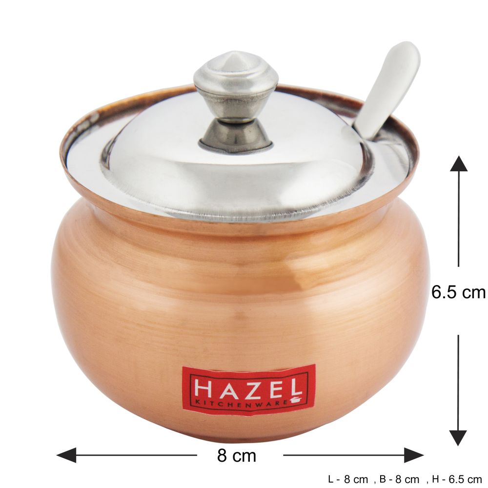 Stainless Steel Copper Base Ghee Conatiner, 300ML