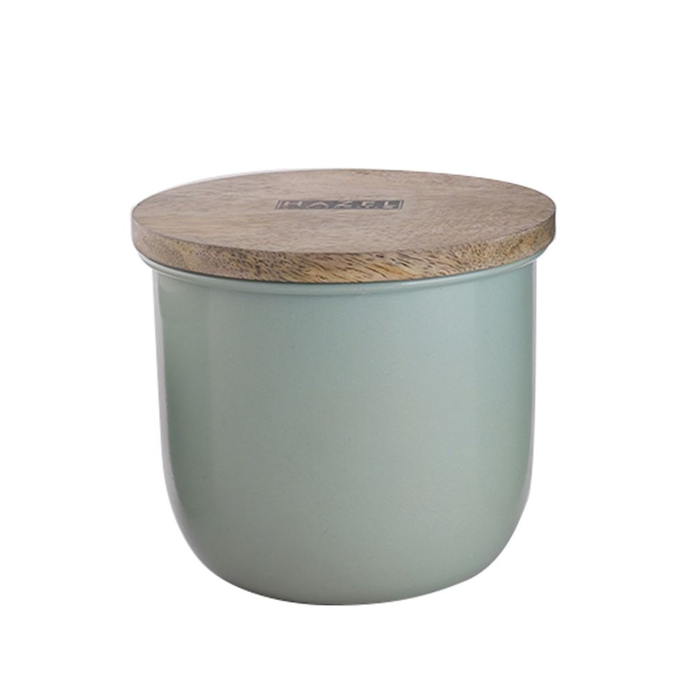 Airtight Food Storage Container with Wooden Lid, Green - 700ml