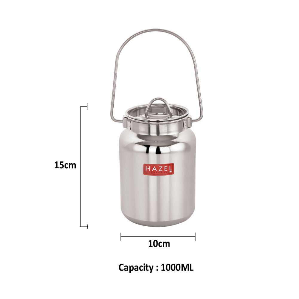 Stainless Steel Oil & Ghee Container with Lid - 1000ML