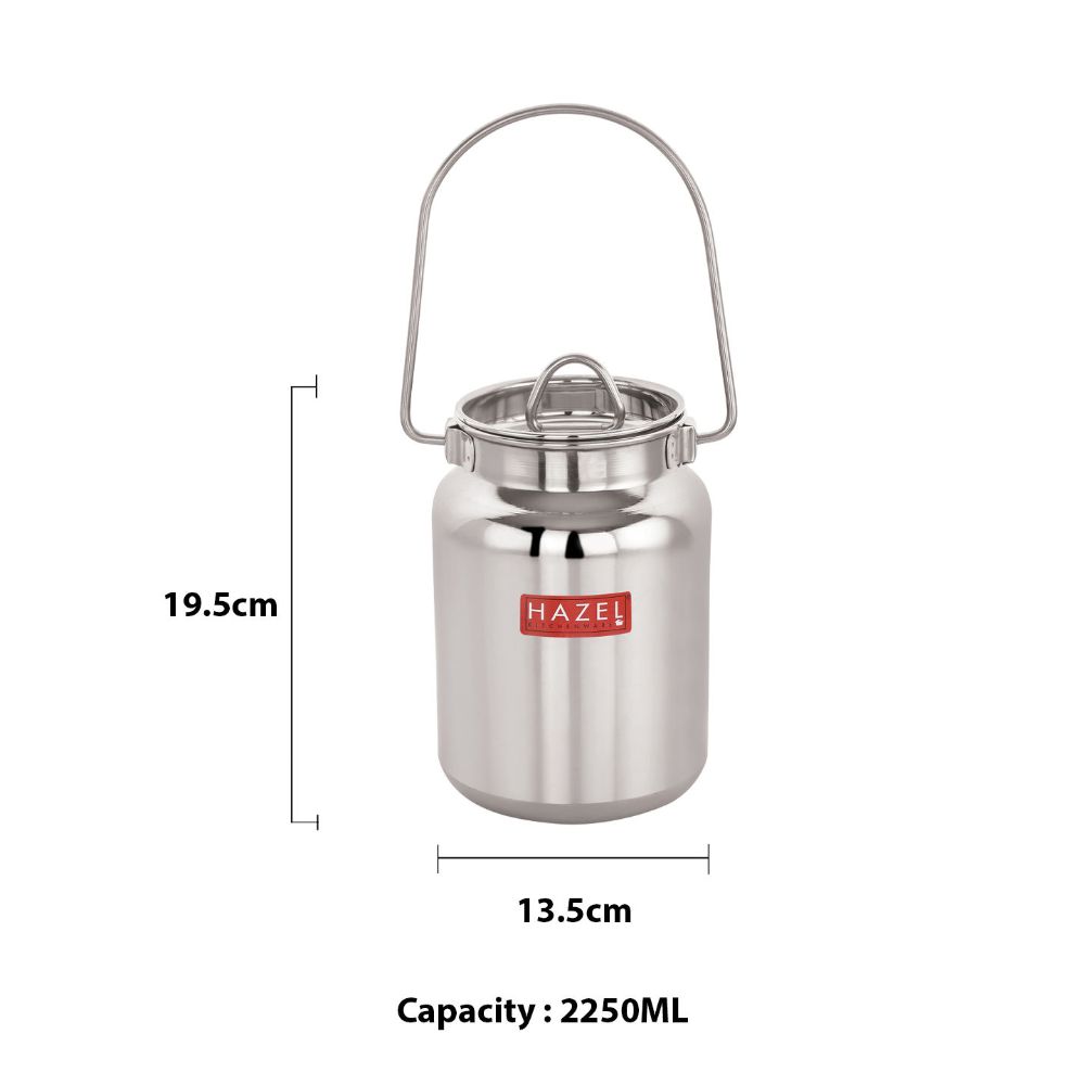 Stainless Steel Ghee & Oil Airtight Container - 2.25L