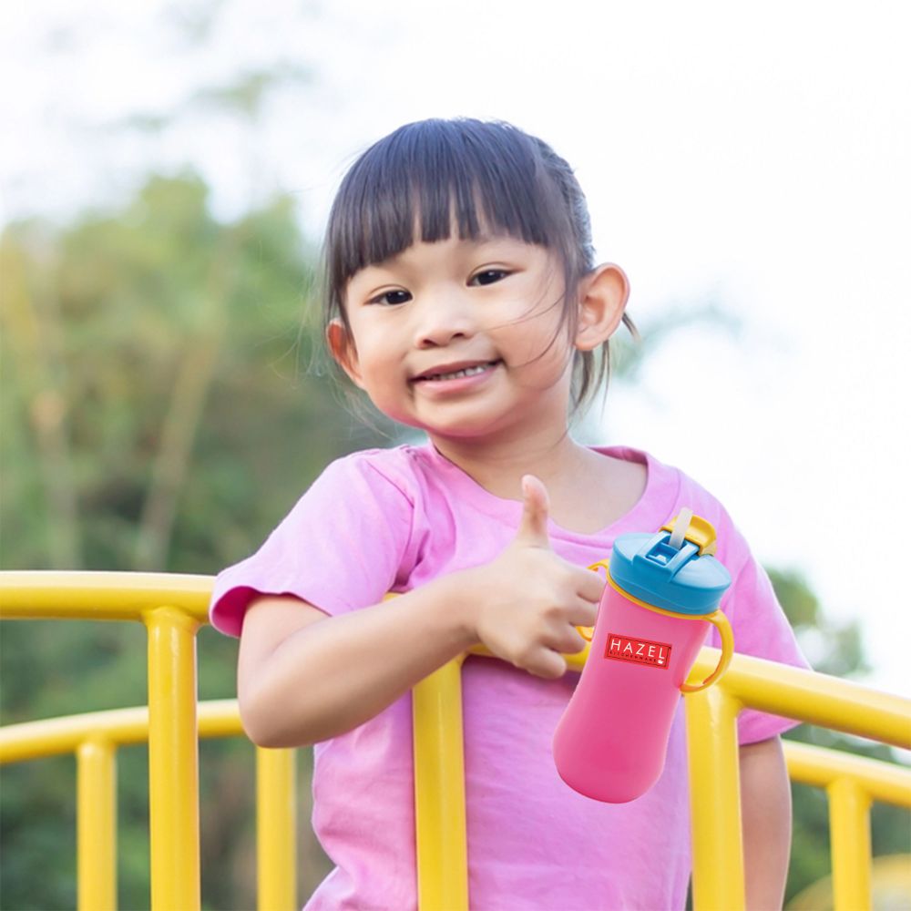 Plastic Sipper Bottle with Silicone Straw for Kids
