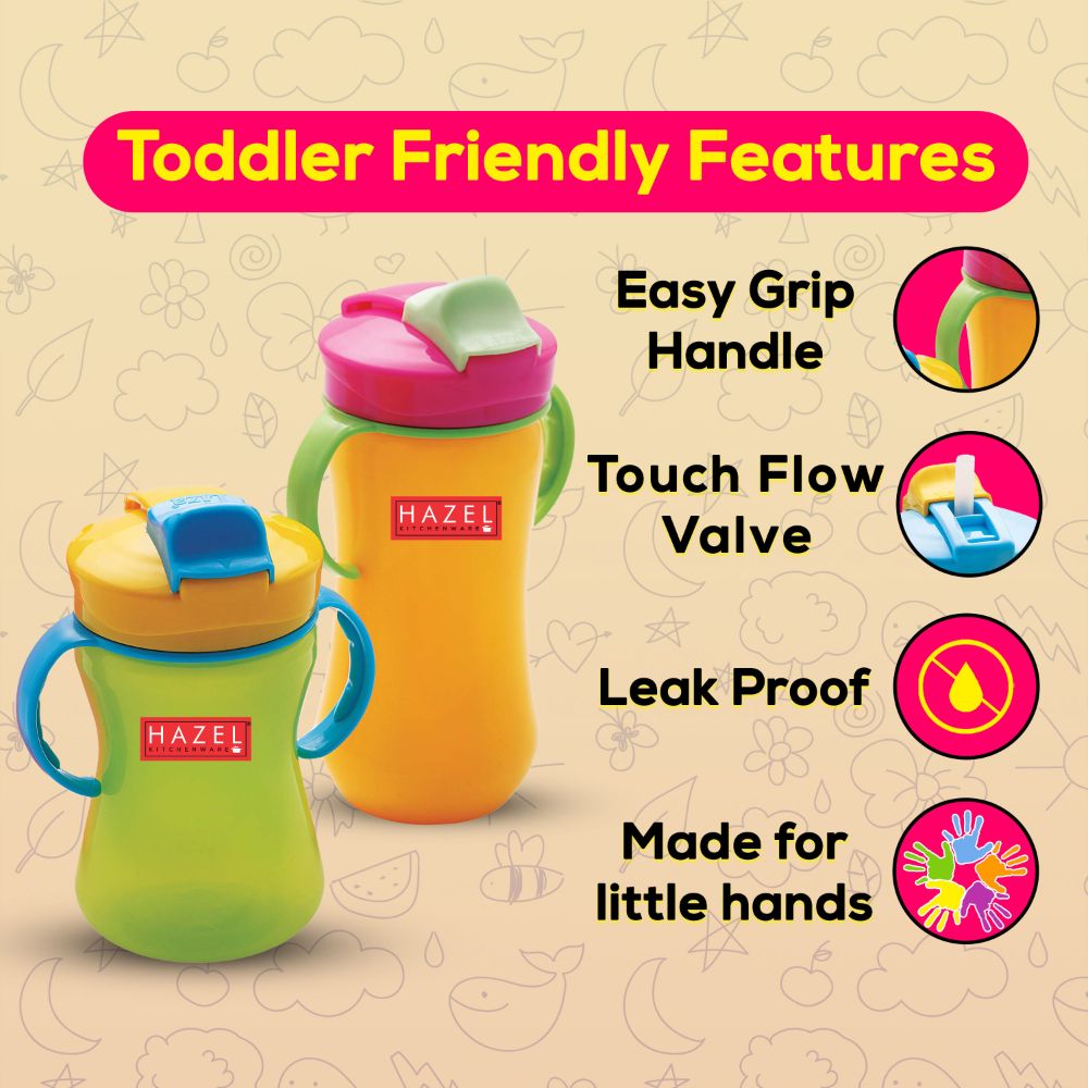 Plastic Sipper Bottle with Silicone Straw for Kids