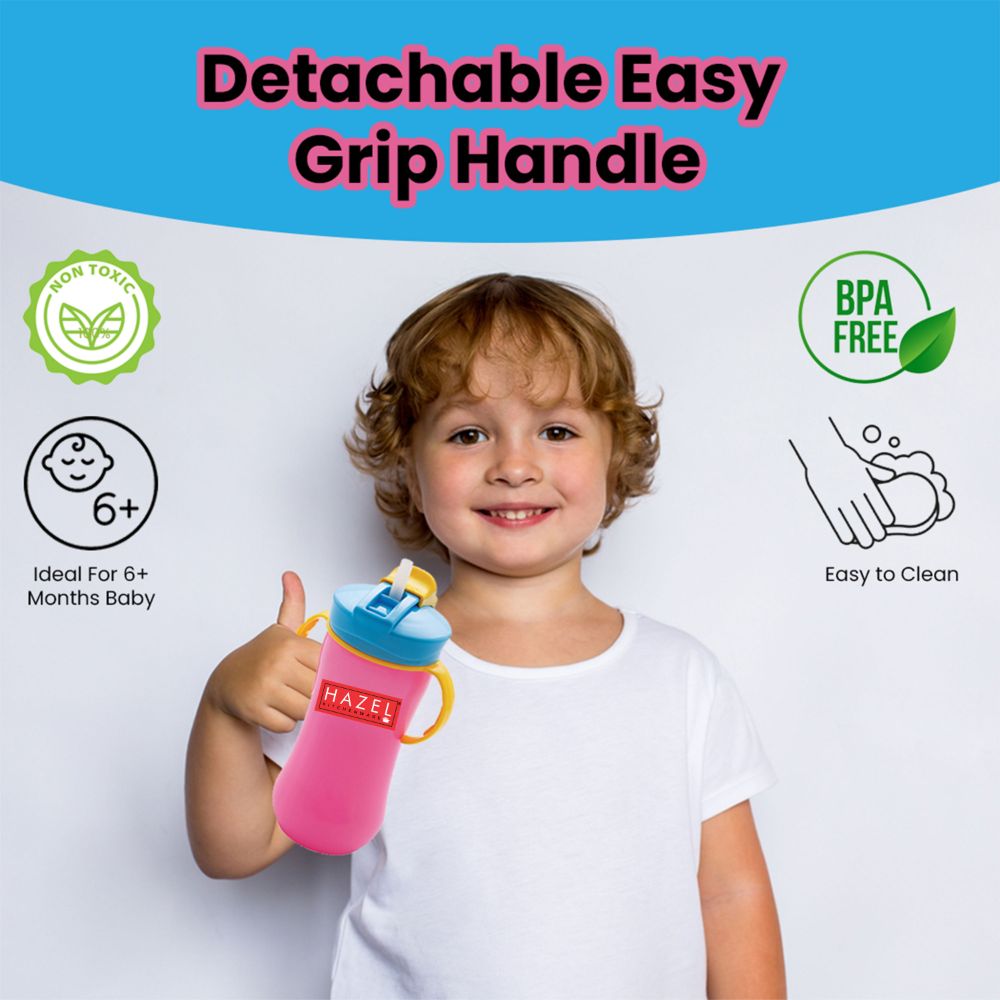 Plastic Sipper Bottle with Silicone Straw for Kids