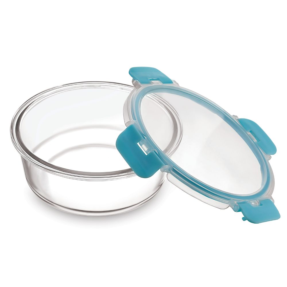 Borosilicate Glass Airtight Container (Round)- Leak Proof, 950ML