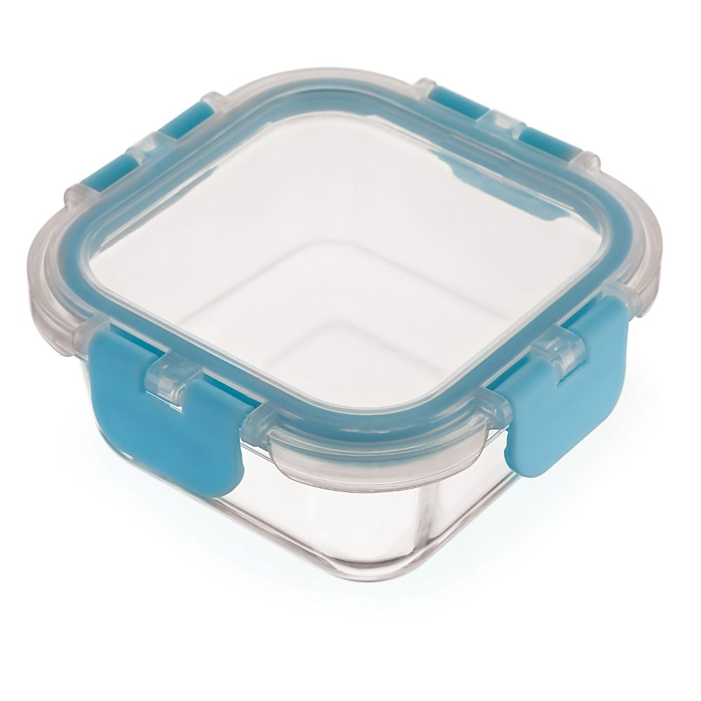 Borosilicate Glass Airtight Container (Sqaure)- Leak Proof, 320ML