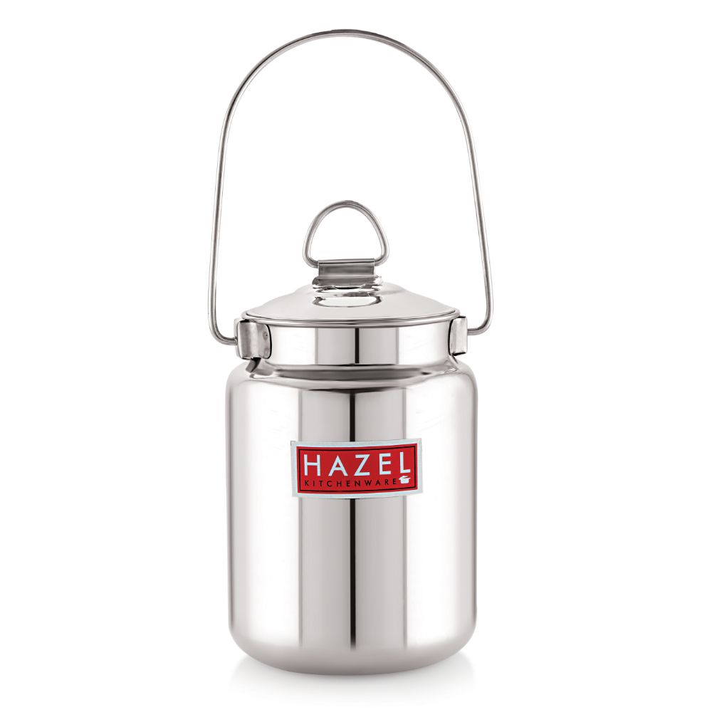 Plain Stainless Steel Ghee Barani, Milk, Oil, Multipurpose Container - 1 L