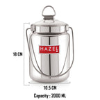 Plain Stainless Steel Ghee Barani, Milk, Oil, Multipurpose Container -2 L