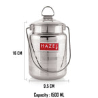 Designer Stainless Steel  Container for Milk, Ghee or Oil, 1.5 L
