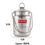 Designer Stainless Steel  Barani for Milk, Ghee or Oil , 1 L
