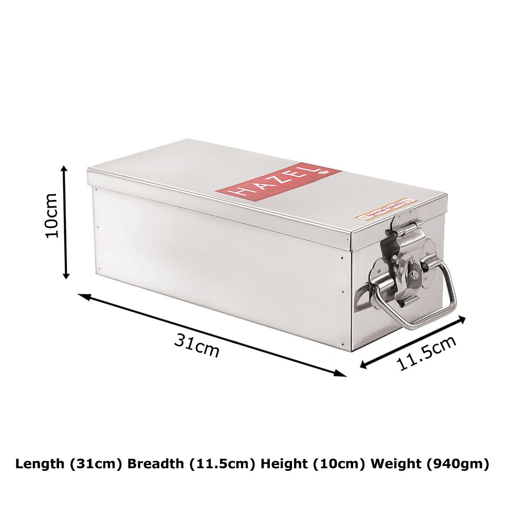 Stainless Steel  Cash Box – (12.2 Inches x 5 Inches)
