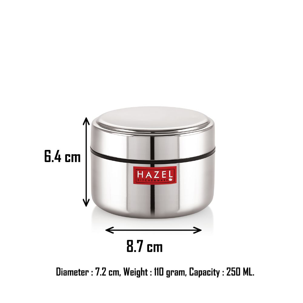 Stainless Steel Mini Airtight Container – 250 ML