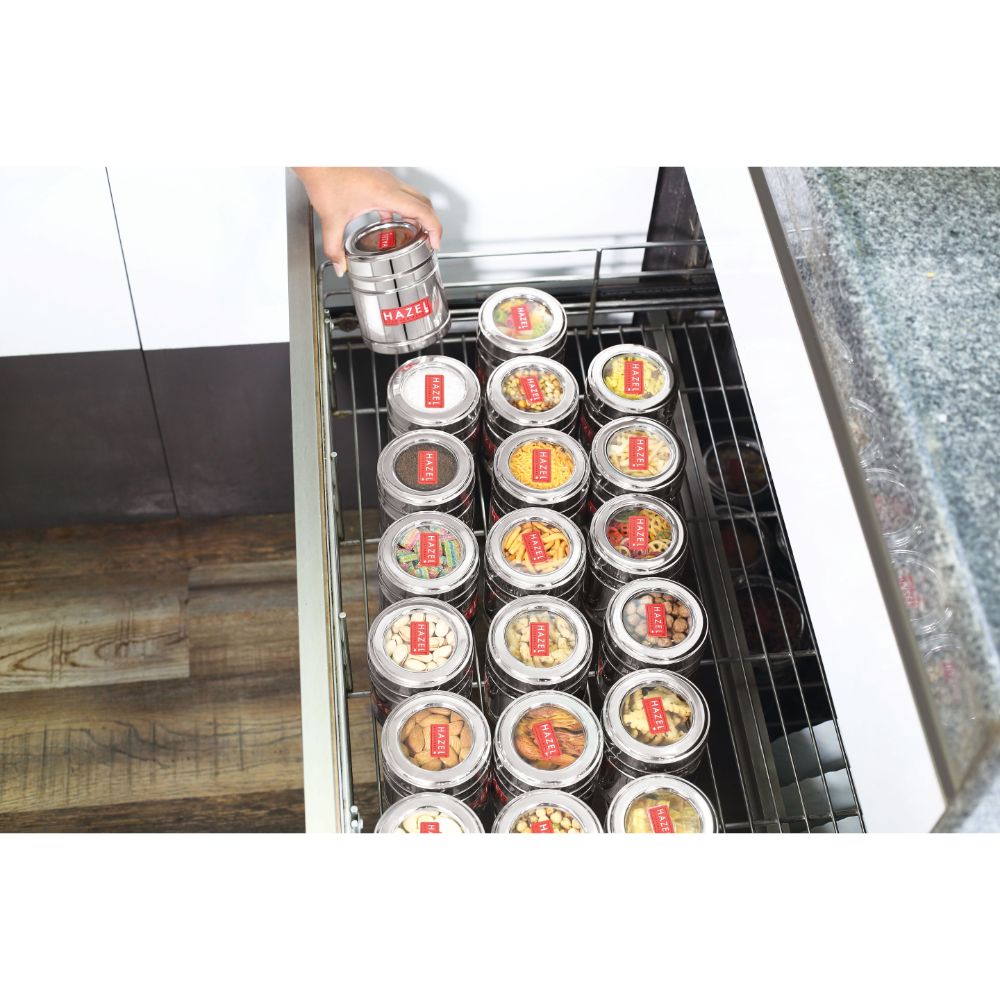 Steel Coffee Container with Transparent Lid, 500ML