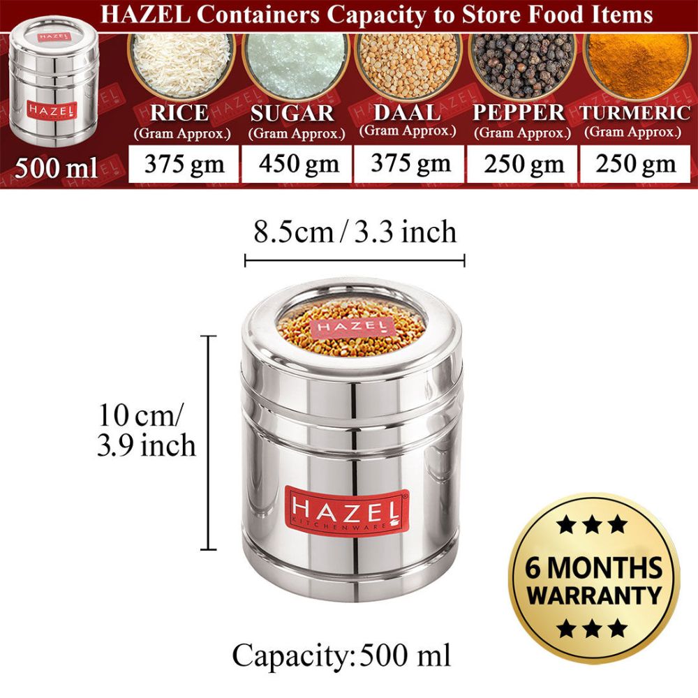 Airtight Stainless Steel Storage Containers with Transparent Lid