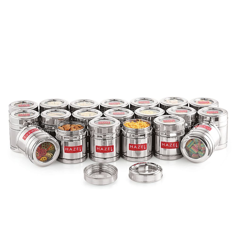 Airtight Stainless Steel Storage Containers with Transparent Lid