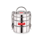 Stainless Steel 3 Tier Tiffin Dabba With Locking Clip (420, 450, 520ML)