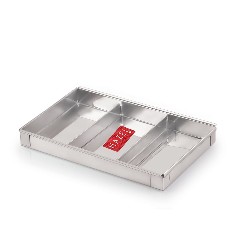 Stainless Steel Cash Storage Box with 4 Sections for Cash Handling