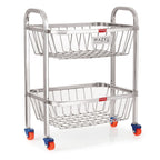 2 Layer Fruit Vegetable Basket Trolley, 14 x 18.4 Inches