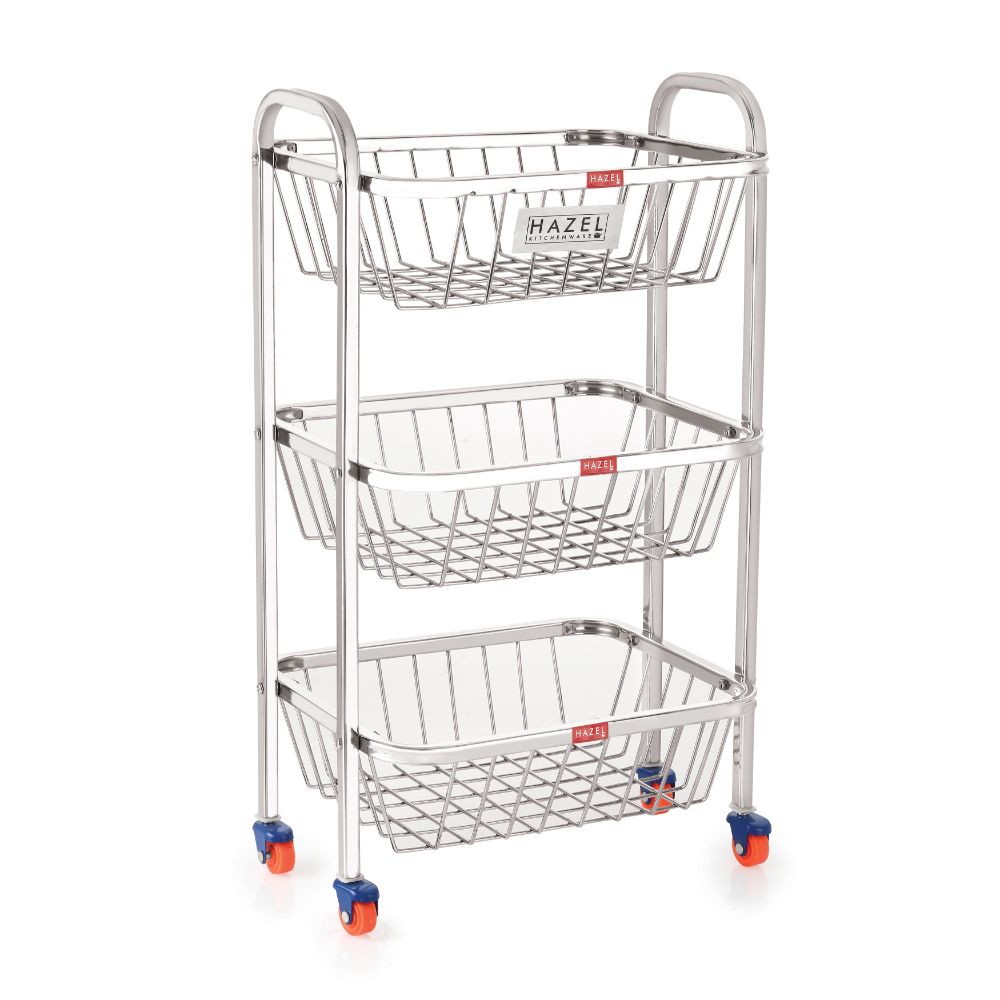 3 Layer Fruit Vegetable Basket Trolley