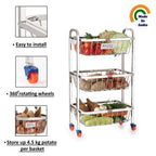 3 Layer Fruit Vegetable Basket Trolley