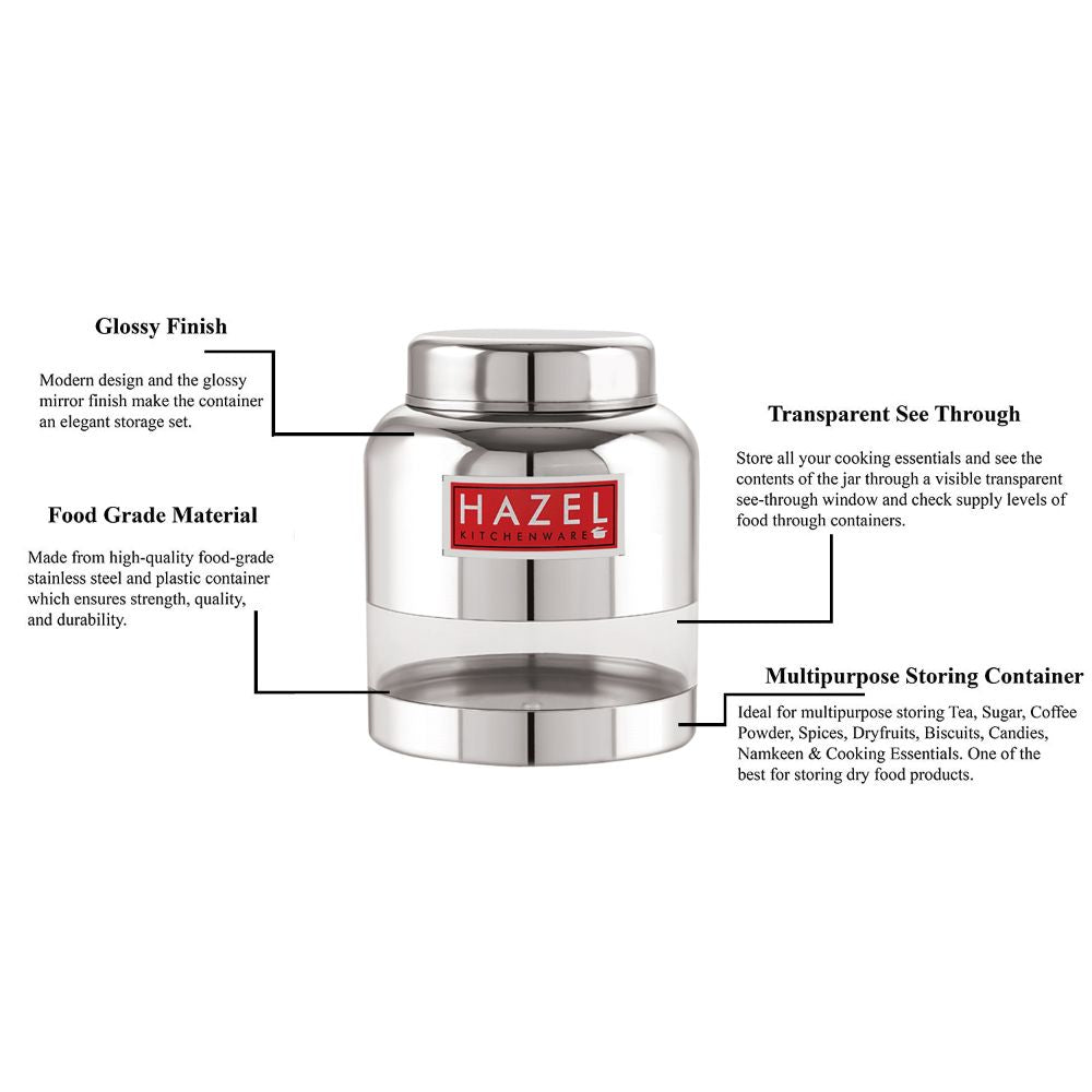 Stainless Steel Transparent Airtight Barni – 1500 ML