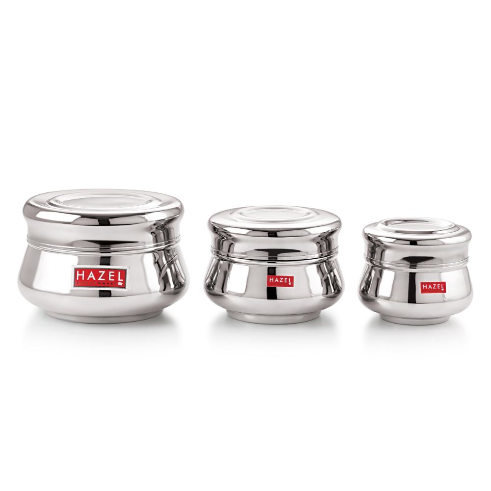 Stainless Steel  Apple Shape Container Set of 3 (950, 1500 & 2550 ML)