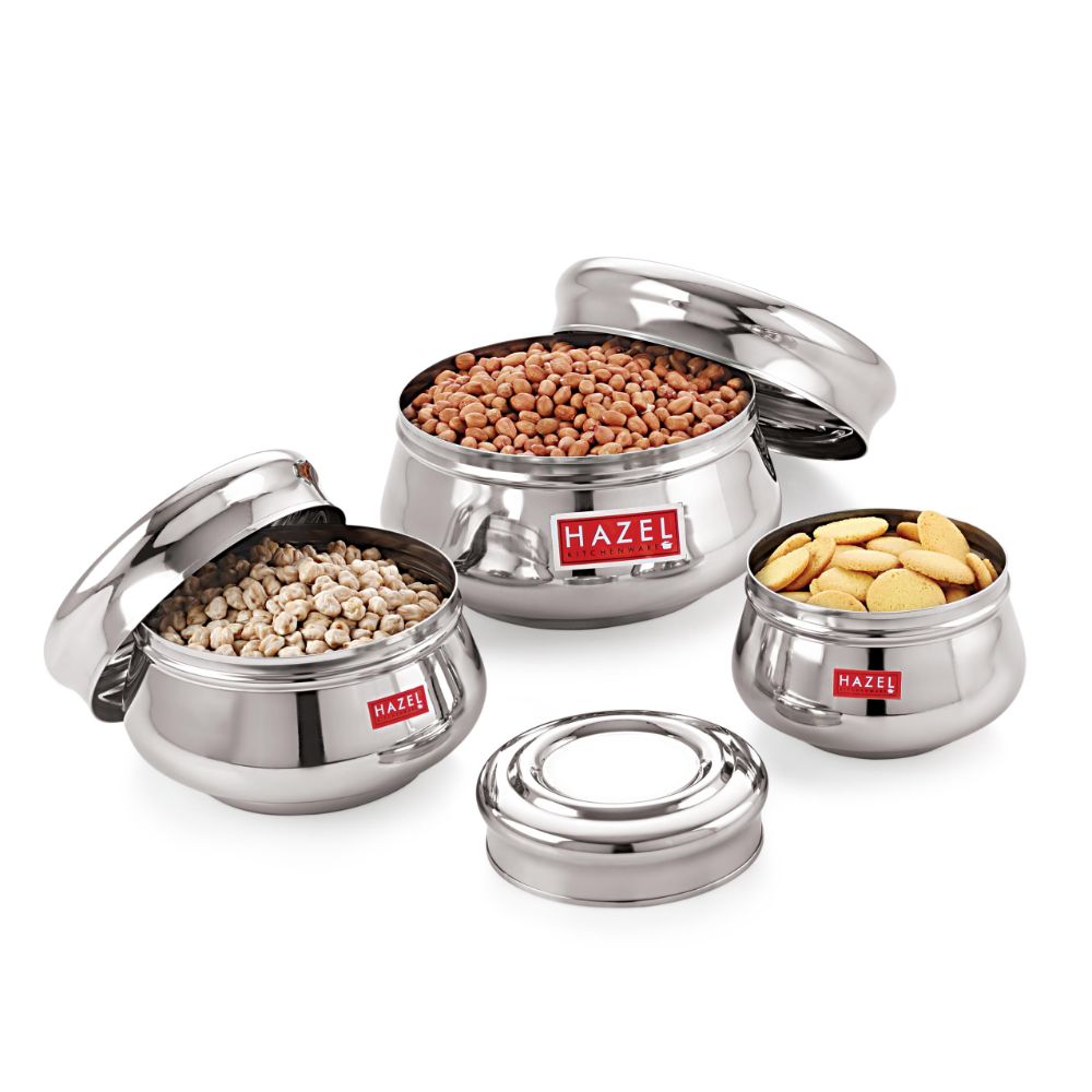 Stainless Steel  Apple Shape Container Set of 3 (950, 1500 & 2550 ML)