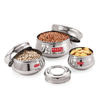 Stainless Steel  Apple Shape Container Set of 3 (950, 1500 & 2550 ML)