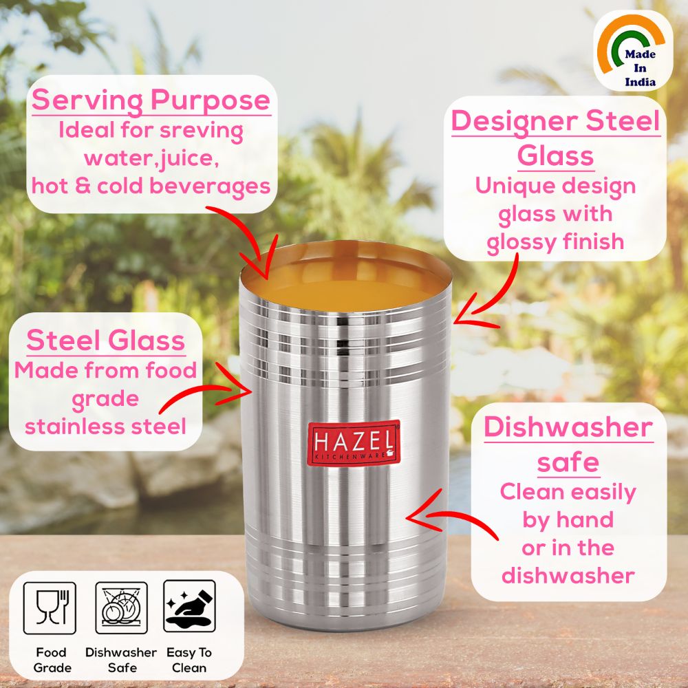 Stainless Steel Glass Set for Water & Juice
