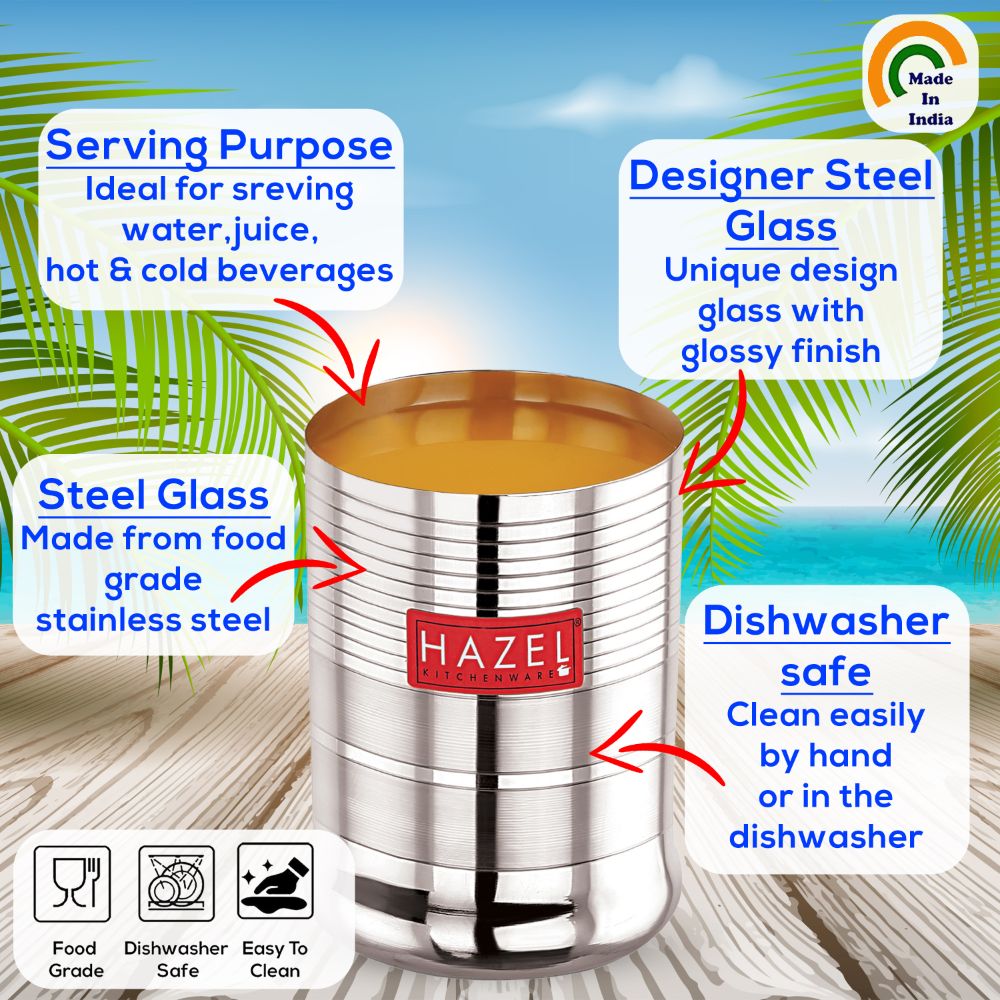 Steel Drinking Glass - 350 ML | Juice Glass