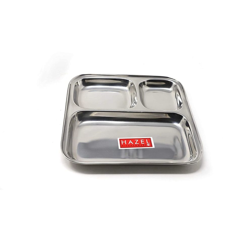 Stainless Steel 3 in 1 Mess Plate- 25cm