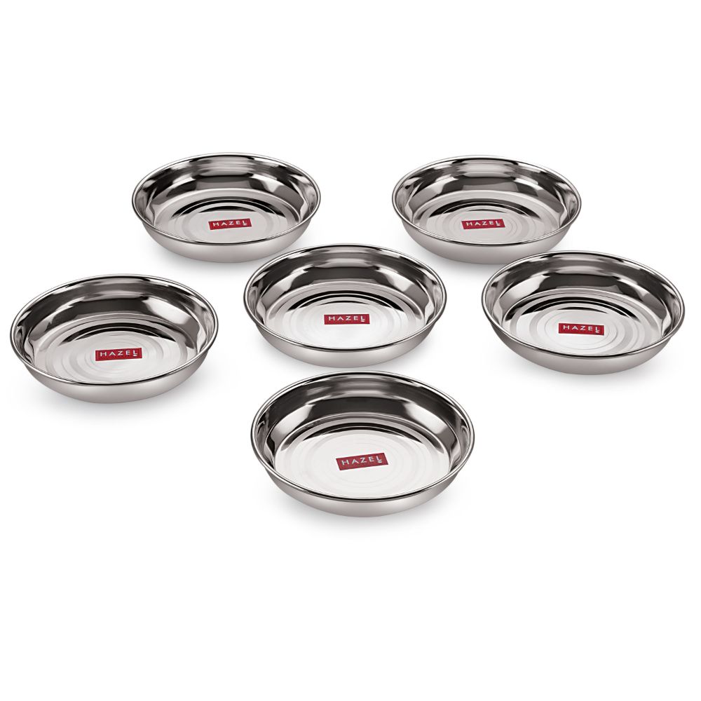 Steel Snack Plates, Set of 6, 11cm
