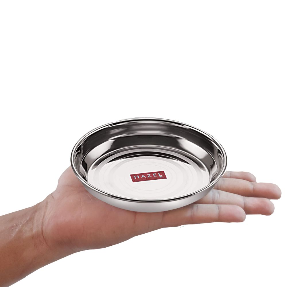 Stainless Steel Small Serving Plates - Set Of 6, 12 cm