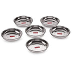 Stainless Steel Snack Plates - Set Of 6, 13 cm