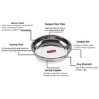 Stainless Steel Snack Plates - Set Of 6, 13 cm