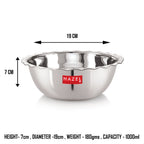 Stainless Steel Serving Katori ,  19 cm, 1000 ML