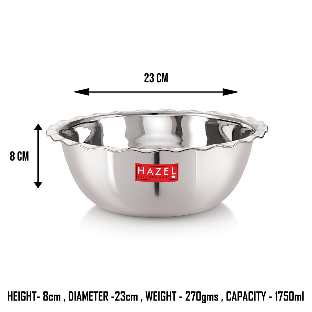 Stainless Steel Serving Bowl ,23 cm, 1750 ML