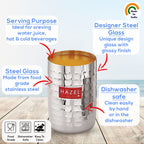 Hammered Stainless Steel Drinking Glass 350 ML