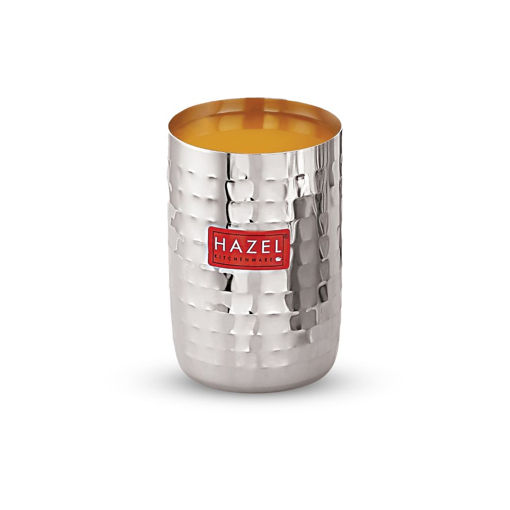 Hammered Stainless Steel Drinking Glass 350 ML