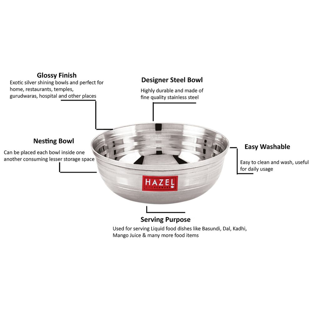 Stainless Steel Dessert Bowl, 150 ML Set of 3