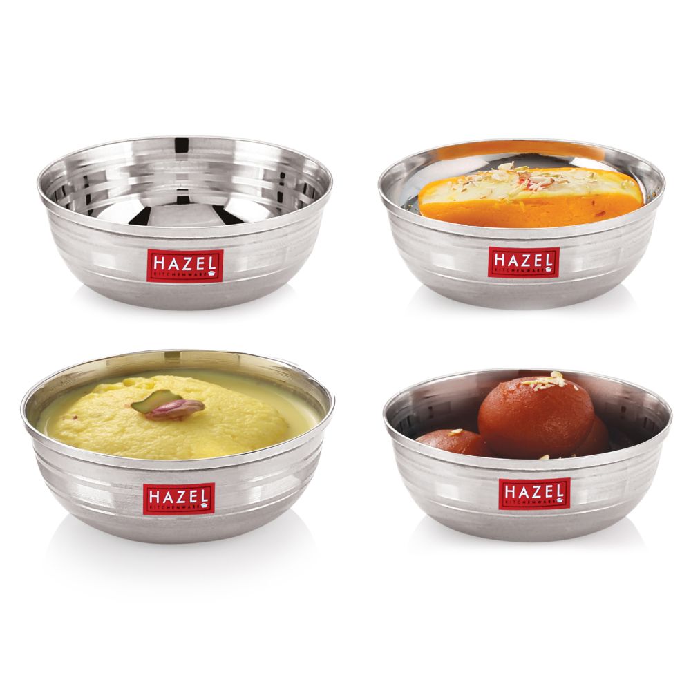 Stainless Steel Serving Bowl, Set Of 4 -150ML Each, 9 cm