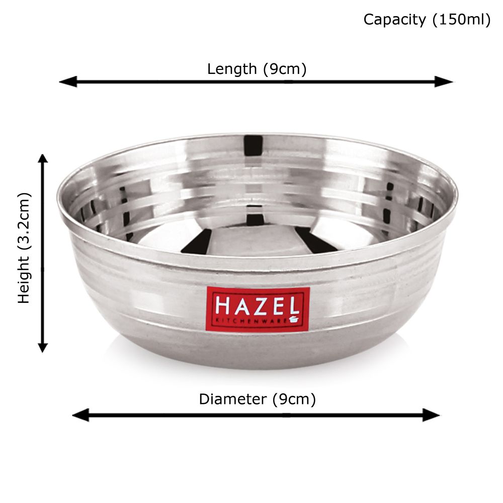 Stainless Steel Serving Bowl, Set Of 4 -150ML Each, 9 cm