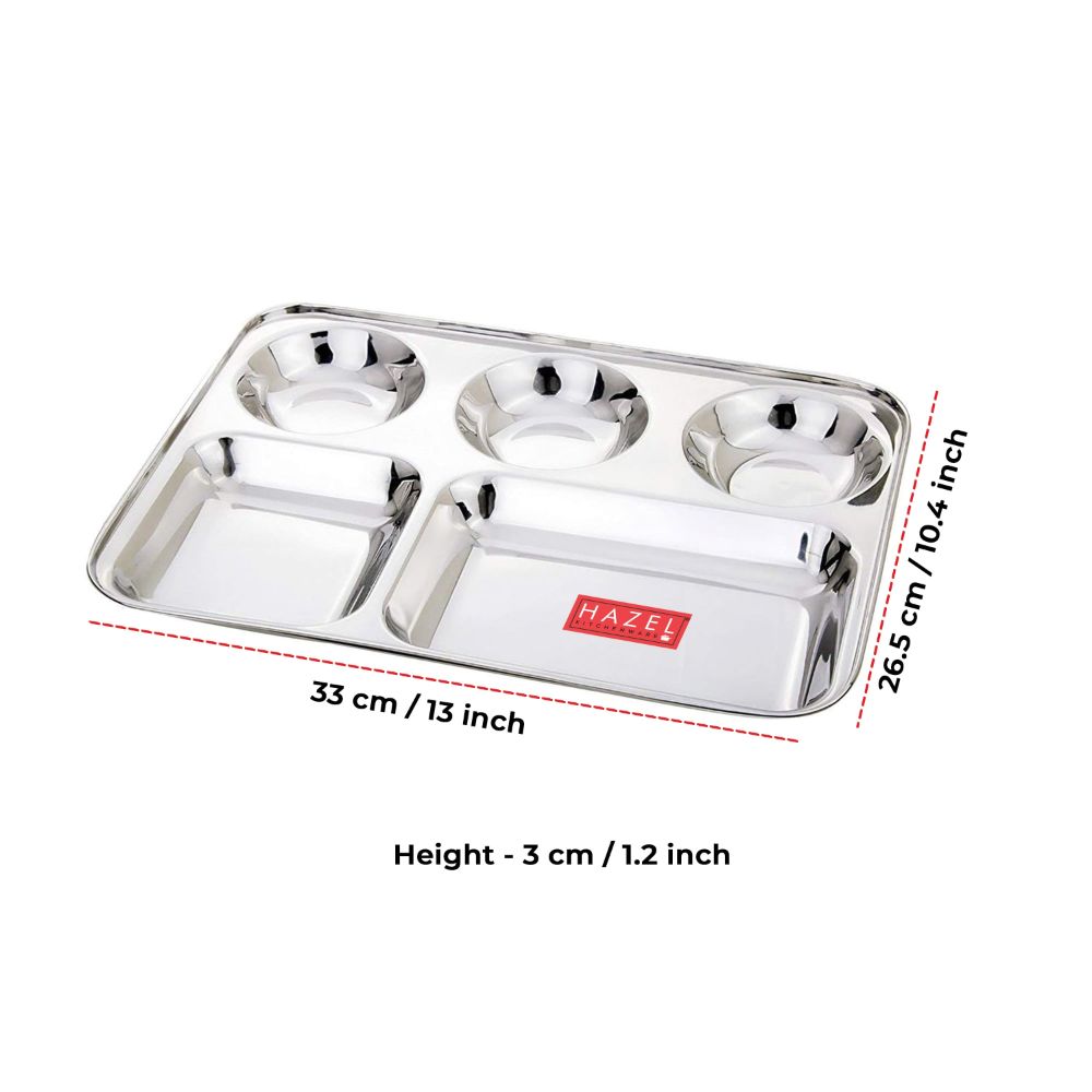 Stainless Steel Compartment Mess Plate