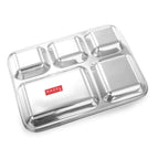 Rectangle Stainless Steel 5 Compartment Mess Plate