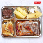 Rectangle Stainless Steel 5 Compartment Mess Plate