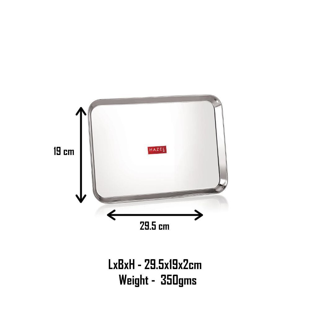 Rectangle Stainless Steel Serving Tray, 29.5 x 19 cm