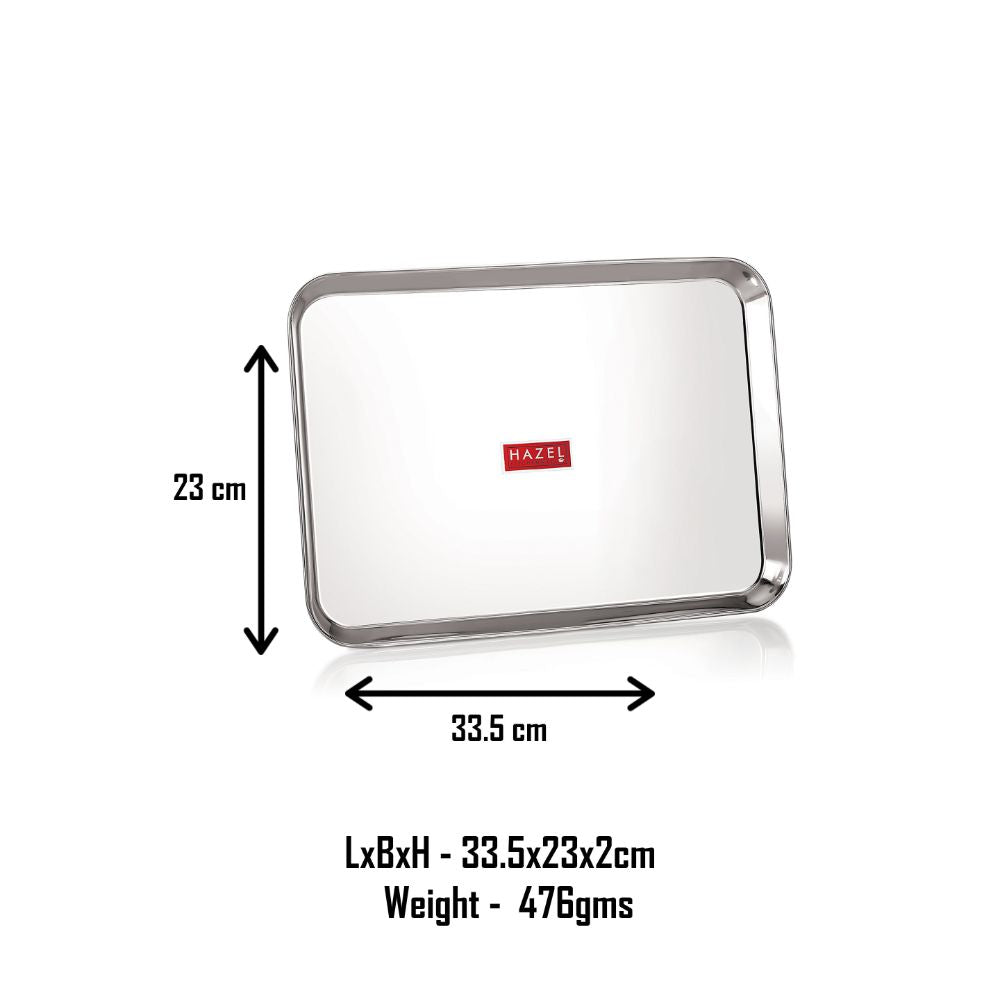 Stainless Steel Serving Tray Mirror Finish, 35.5, 23.8 cm