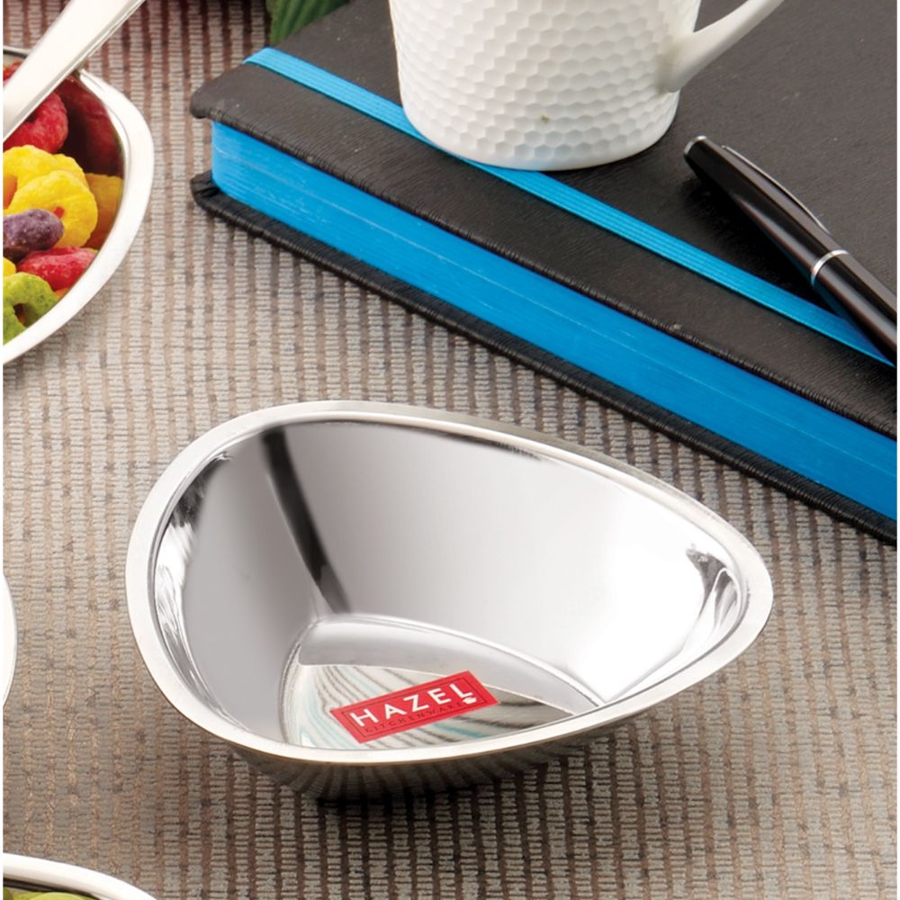 Triangular Shaped  Steel  Serving Bowl, 250 ML