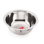 A single empty bowl viewed from a lower angle emphasizing its interior curve, on a white background.