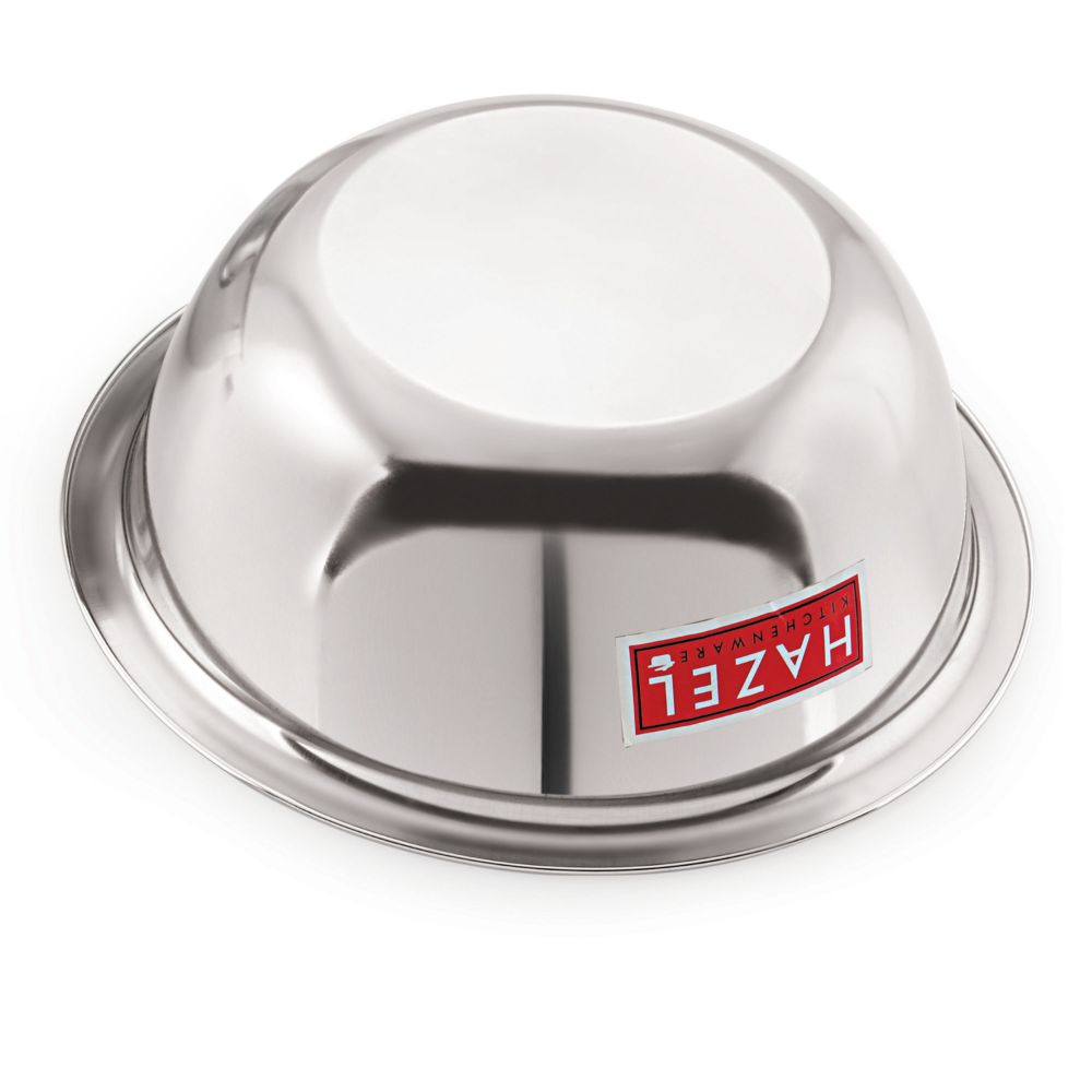 A single bowl shown upside down, revealing its base, on a white background.